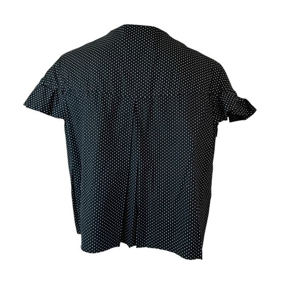 PASKAL CROP Polka Dot Ruffle Trim Blouse Cut By Hand sz M $330 Flawed-Read desc - Picture 3 of 8